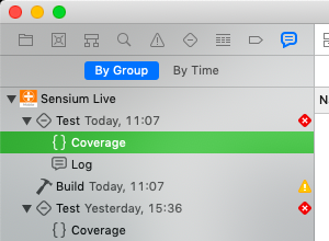 Coverage in Report Navigator